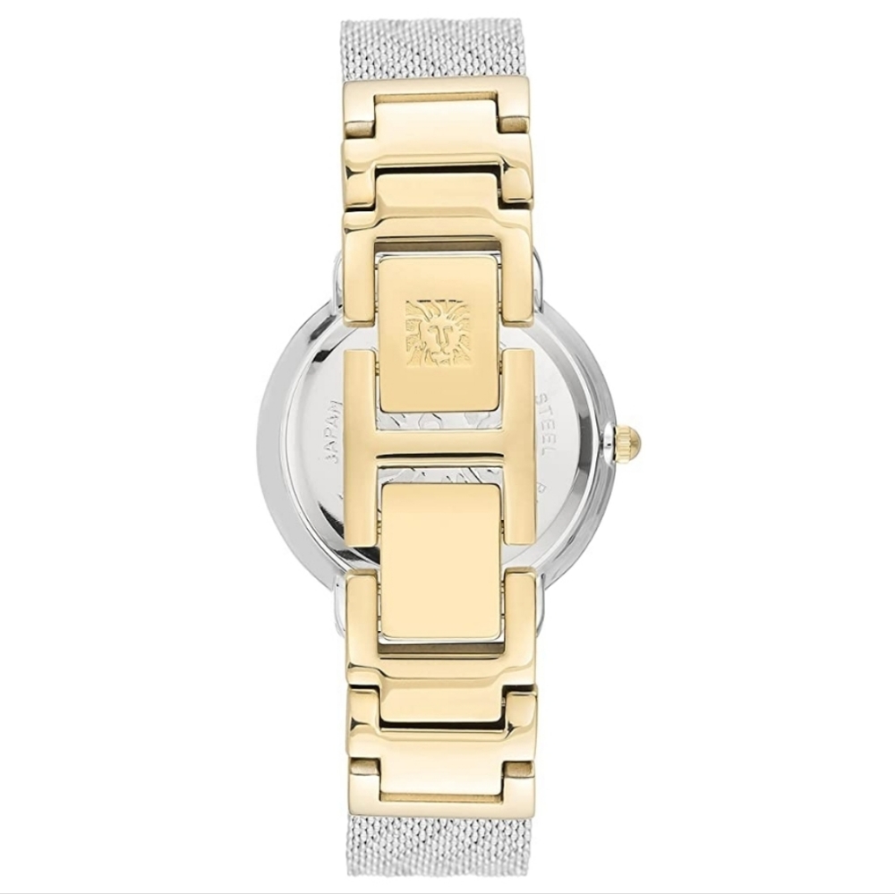 Anne Klein Women's Genuine Diamond Dial Mesh Bracelet Watch - Picture 2 of 6